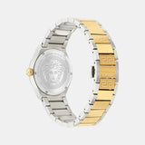 Versace V-Auria Quartz Green Dial Two Tone Steel Strap Watch for Men - VE0F00425