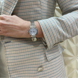 Seiko Presage Cocktail Time Automatic Skydiving Diamonds Blue Dial Silver Steel Strap Watch for Women - SRE007J1