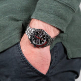 Seiko Prospex Speedtimer Solar Chronograph Black Dial Silver Steel Strap Watch for Men - SSC915