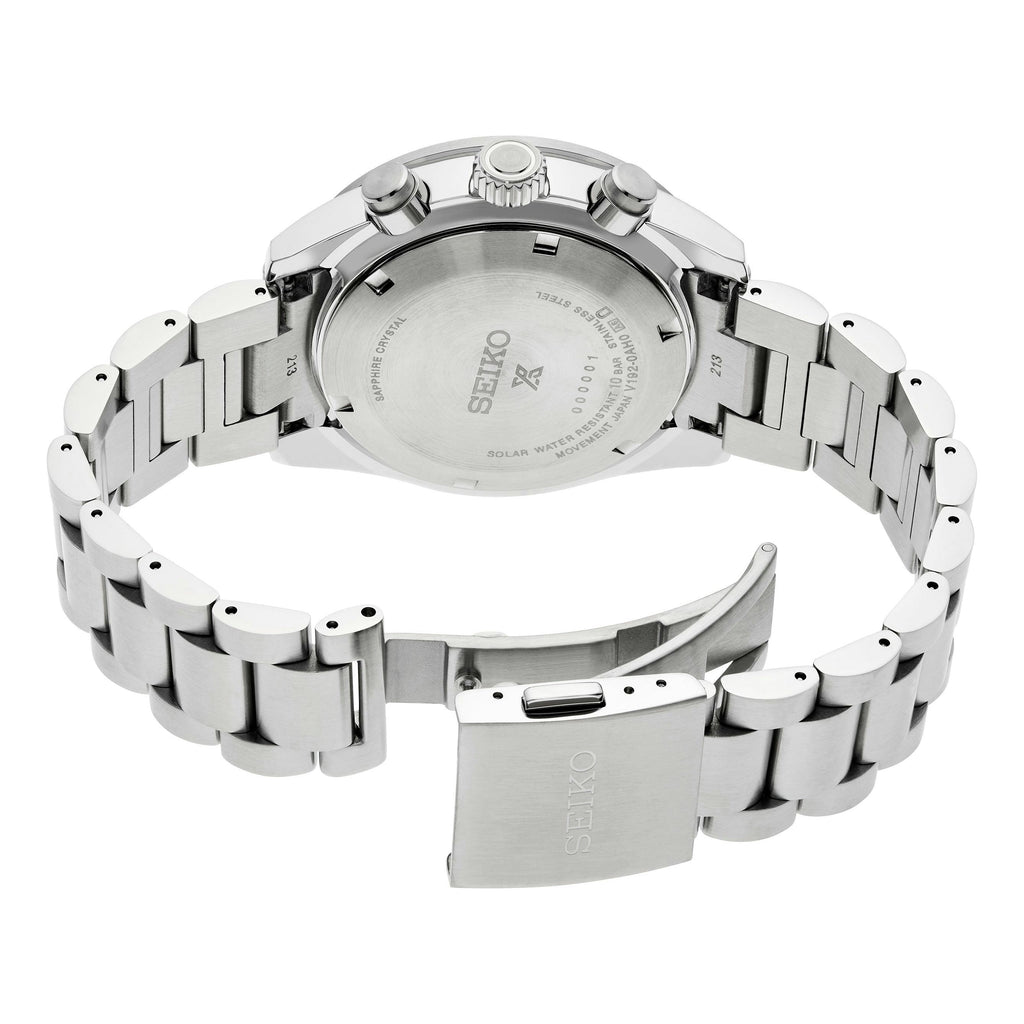 Seiko Prospex Speedtimer Solar Chronograph Grey Dial Silver Steel Strap Watch for Men - SSC939