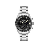 Seiko Prospex Speedtimer Solar Chronograph Black Dial Silver Steel Strap Watch for Men - SSC819