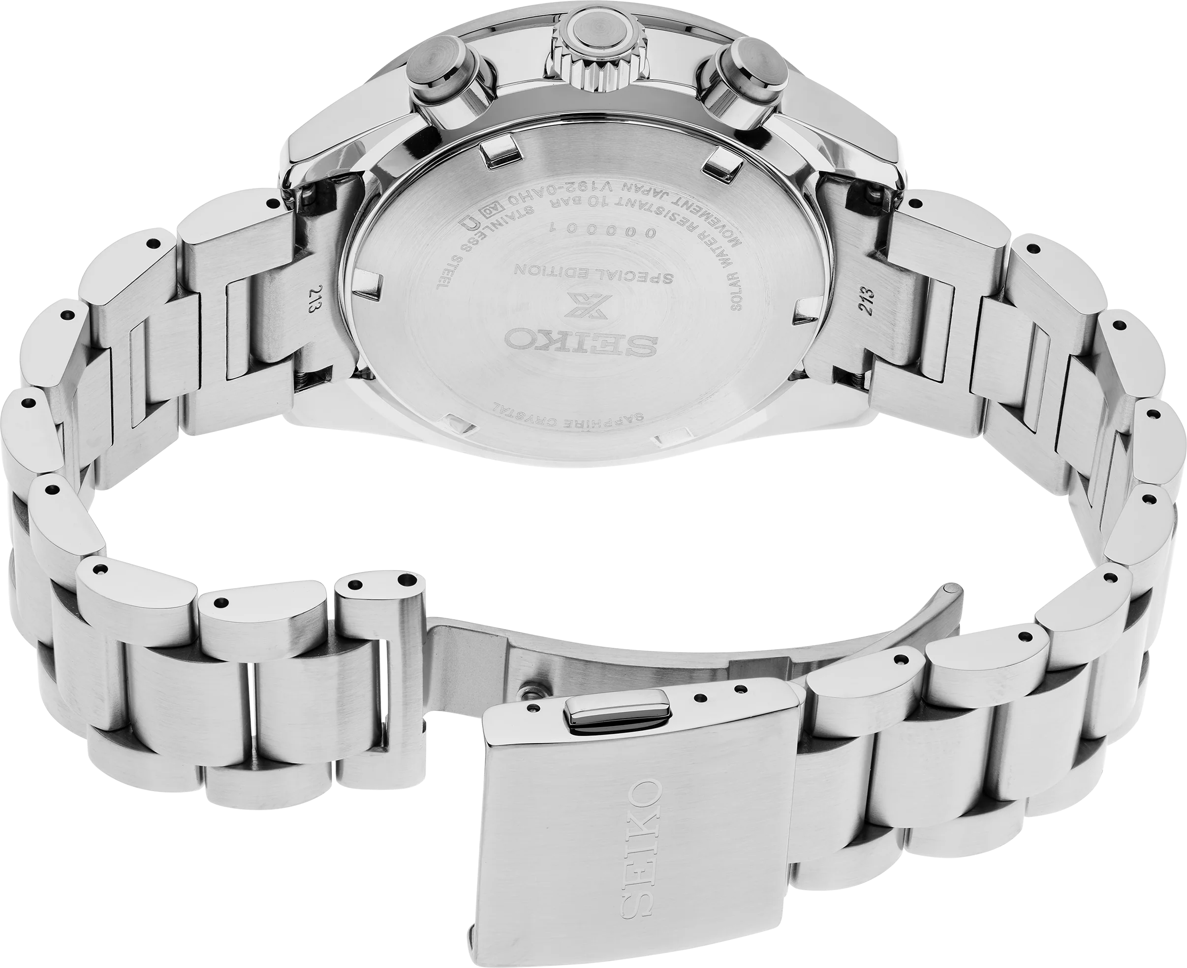 Seiko Prospex Speedtimer Solar Chronograph Yellow Dial Silver Steel Strap Watch for Men - SSC929