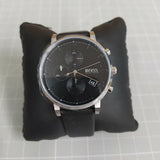 Hugo Boss Integrity Chronograph Black Dial Black Leather Strap Watch for Men - 1513777