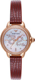 Emporio Armani Mia Mother of Pearl Dial Red Leather Strap Watch for Women - AR11646