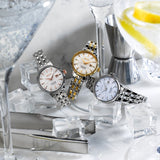 Seiko Presage Cocktail Time Automatic Diamonds White Dial Silver Steel Strap Watch for Women - SRE012J1