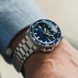 Seiko 5 Sports SKX Automatic Blue Dial Silver Steel Strap Watch for Men - SRPL83K1