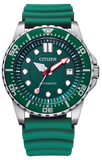 Citizen Mechanical Automatic Green Dial Green Rubber Strap Watch for Men - NJ0129-10X