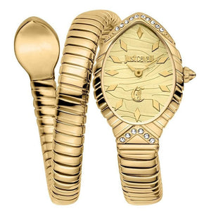 Just Cavalli Specchio Gold Dial Gold Steel Strap Watch for Women - JC1L322M0025