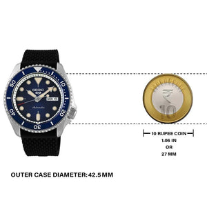 Seiko 5 Sports SKX Automatic Blue Dial Blue Silicone Strap Watch for Men - SRPD71K2