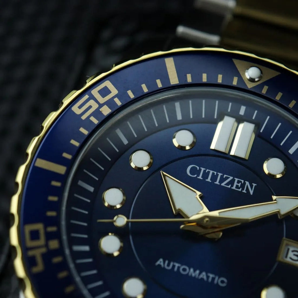 Citizen Mechanical Automatic Blue Dial Two Tone Steel Strap Watch for Men - NJ0174-82L