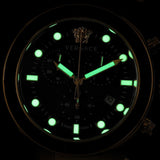 Versace Greca Dome Chronograph Black Dial Gold Steel Strap Watch for Men - VE6K00523