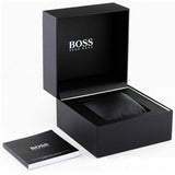 Hugo Boss Aeroliner Chronograph Black Dial Black Leather Strap Watch for Men - 1512567
