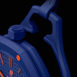 Swatch Royal Pop Blue Dial Blue Leather Strap Watch for Men - Orenji Hachi