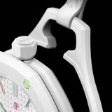Swatch Royal Pop White Dial White Leather Strap Watch for Men - Huit Blanc