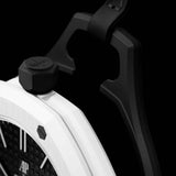 Swatch Royal Pop Black Dial Black Leather Strap Watch for Men - Ocho Negro