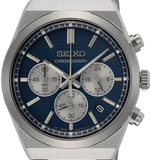 Seiko Conceptual Chronograph Blue Dial Silver Steel Strap Watch for Men- SSB453P1