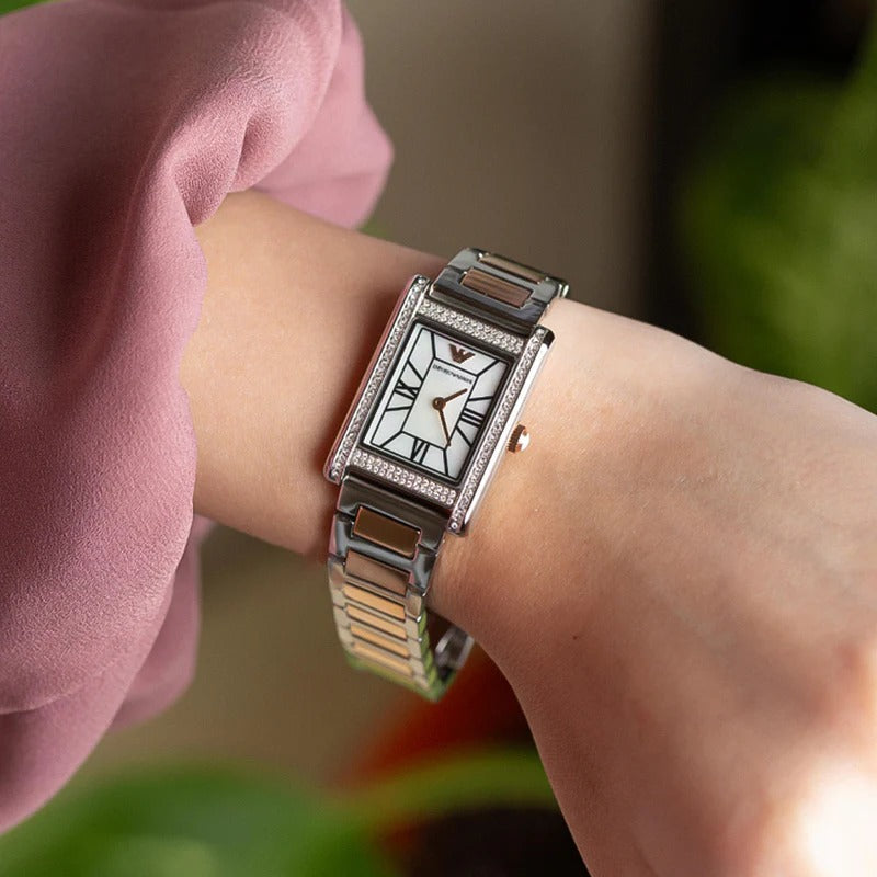 Emporio Armani Genni Crystals Gold Dial Gold Steel Strap Watch for Women  - AR11663