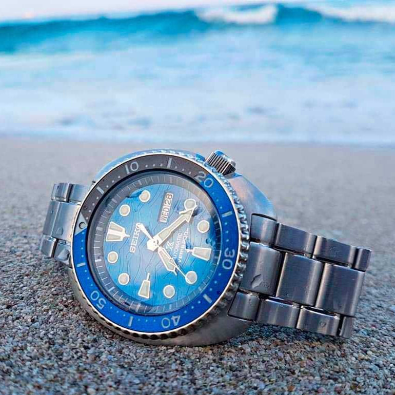 Seiko Prospex Save The Ocean Diver's Automatic Blue Dial Silver Steel Strap Watch for Men - SRPD21J1