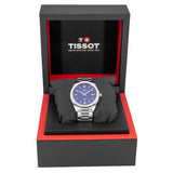 Tissot PRC 100 Solar Quartz Blue Dial Silver Steel Strap Watch for Men - T151.422.11.041.00