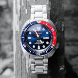 Seiko Prospex PADI Special Edition Automatic Blue Dial Silver Steel Strap Watch for Men - SRPE99