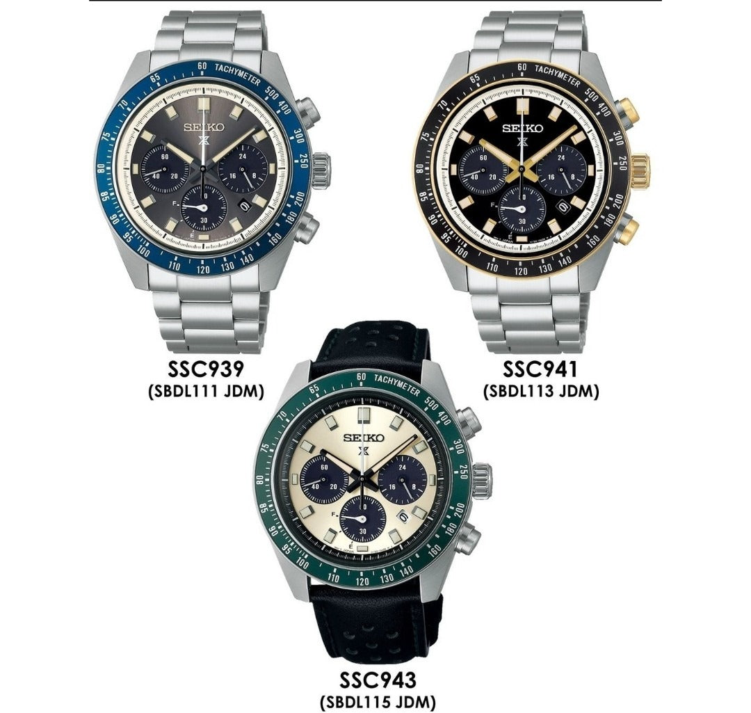 Seiko Prospex Speedtimer Solar Chronograph Grey Dial Silver Steel Strap Watch for Men - SSC939