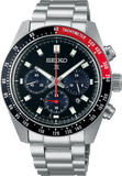 Seiko Prospex Speedtimer Solar Chronograph Black Dial Silver Steel Strap Watch for Men - SSC915