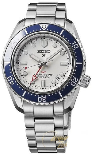 Seiko Prospex 1968 Heritage Diver's GMT 60th Anniversary White Dial Silver Steel Strap Watch for Men - SPB519J1
