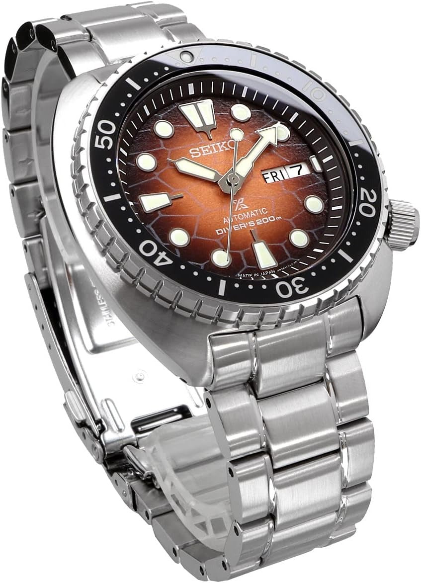 Seiko Prospex US Special Edition King Turtle Automatic Brown Dial Silver Steel Strap Watch for Men - SRPH55
