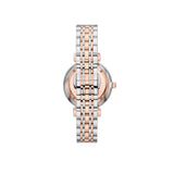 Emporio Armani Gianni T Bar Silver Dial Two Tone Steel Strap Watch for Women - AR11537