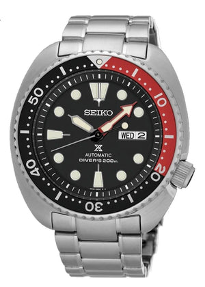 Seiko Prospex Sea Turtle Automatic Black Dial Silver Steel Strap Watch for Men - SRP789K1