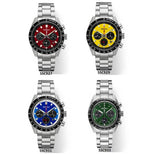 Seiko Prospex US Special Edition Speedtimer Solar Chronograph Red Dial Silver Steel Strap Watch for Men - SSC927