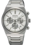 Seiko Conceptual Chronograph White Dial Silver Steel Strap Watch for Men - SSB451P1