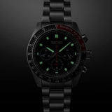 Seiko Prospex Speedtimer Solar Chronograph Black Dial Silver Steel Strap Watch for Men - SSC915
