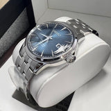 Seiko Presage Cocktail Time Automatic Blue Dial Silver Steel Strap Watch for Men - SRPB41J1