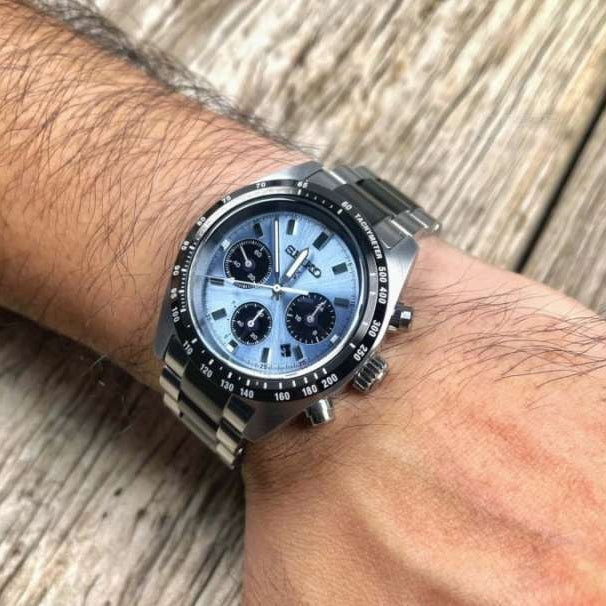 Seiko Prospex Speedtimer Solar Chronograph Limited Edition Blue Dial Two Tone Steel Strap Watch for Men - SSC909