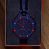 Swatch Royal Pop Blue Dial Blue Leather Strap Watch for Men - Orenji Hachi