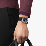 Tissot PR 100 Black Dial Black Leather Strap Watch for Men - T150.410.16.051.00