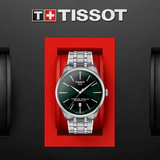 Tissot Chemin des Tourelles Powermatic 80 Green Dial Silver Steel Strap Watch for Men - T139.407.11.091.00