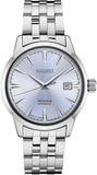 Seiko Presage Cocktail Time Automatic Ice Blue Dial Silver Steel Strap Watch for Men - SRPE19J1