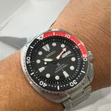 Seiko Prospex Sea Turtle Automatic Black Dial Silver Steel Strap Watch for Men - SRP789K1