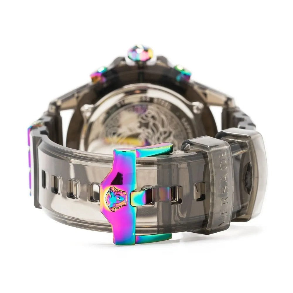 Versace Icon Active Chronograph Black Dial Grey Silicone Strap Watch for Men - VEZ701022