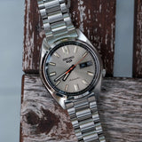 Seiko 5 Sports SNXS Series Automatic Beige Dial Silver Steel Strap Watch for Men - SRPK91K1