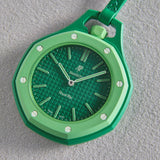 Swatch Royal Pop Green Dial Green Leather Strap Watch for Men - Green Eight