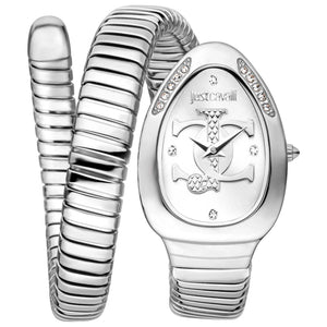 Just Cavalli Serpente Silver Dial Silver Steel Strap Watch for Women - JC1L227M0015