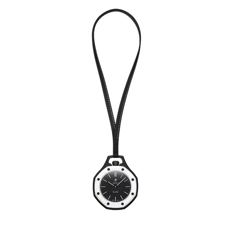 Swatch x AP Royal Pop Black Dial Black Leather Lanyard Watch for Men - Ocho Negro