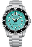 Citizen Mechanical Automatic Turquoise Dial Silver Steel Strap Watch for Men - NJ0170-83X