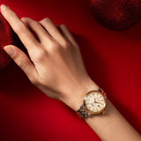 Seiko Presage Cocktail Time Automatic Diamonds White Dial Two Tone Steel Strap Watch for Women - SRE010J1