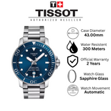 Tissot Seastar 1000 Powermatic 80 Blue Dial Silver Steel Strap Watch for Men - T120.407.11.041.03