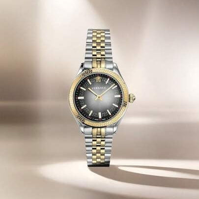 Versace Hellenyium Grey Dial Two Tone Steel Strap Watch for Women - VEHU00520