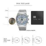 Seiko Conceptual Chronograph Ice Blue Dial Silver Steel Strap Watch for Men - SSB459P1